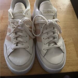 Adidas Women's White and Tan Sneakers